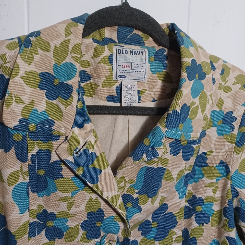 Old Navy Floral Cotton Trench - Picture 14 of 16